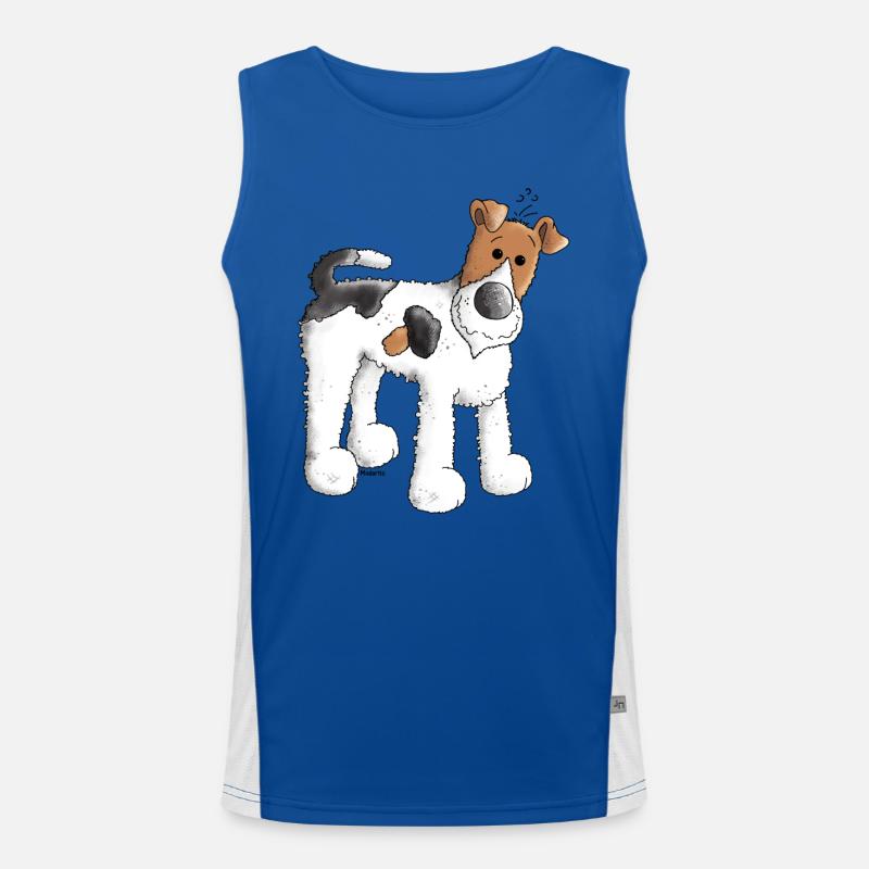 Foxterrier - Fox Terrier - Hund Funktionelles Kontrast-Tank Top für Männer 