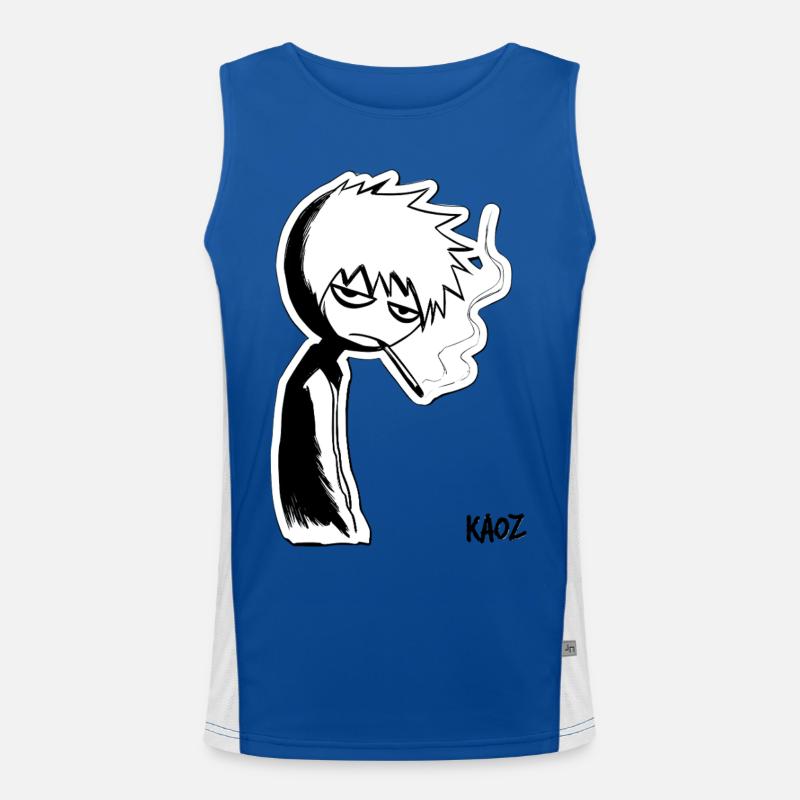 Black and white sketch: melancholic type Men's Functional Contrast Tank Top 