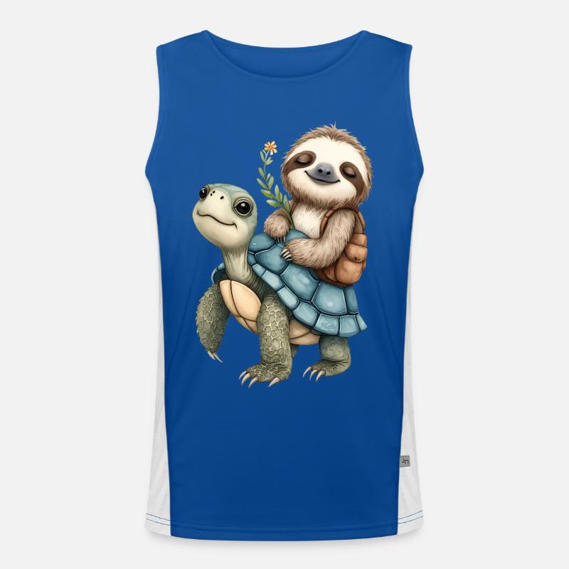 Faultier und Schildkröte im Urlaub 🦥🐢 (3) Funktionelles Kontrast-Tank Top für Männer 
