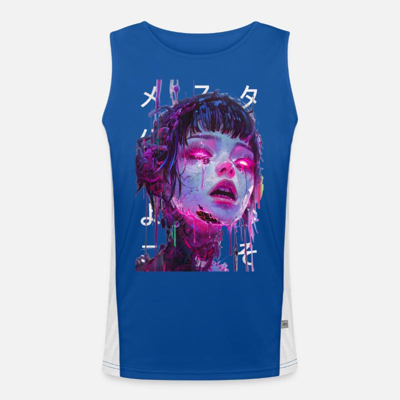 Virtual Influencer 02 - Men's Functional Contrast Tank Top  - royal/white