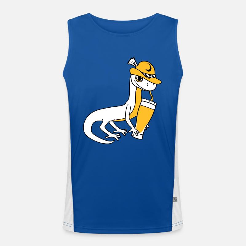 lizard beer bavaria alcohol drinking pa Men's Functional Contrast Tank Top 