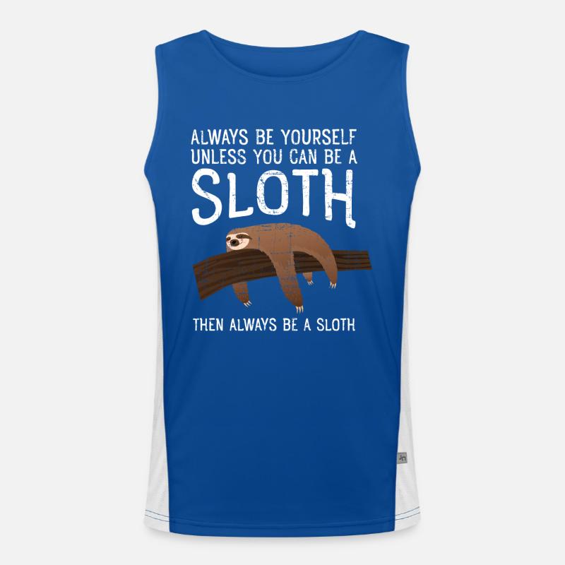 Always Be A Sloth - Men's Functional Contrast Tank Top  - royal/white