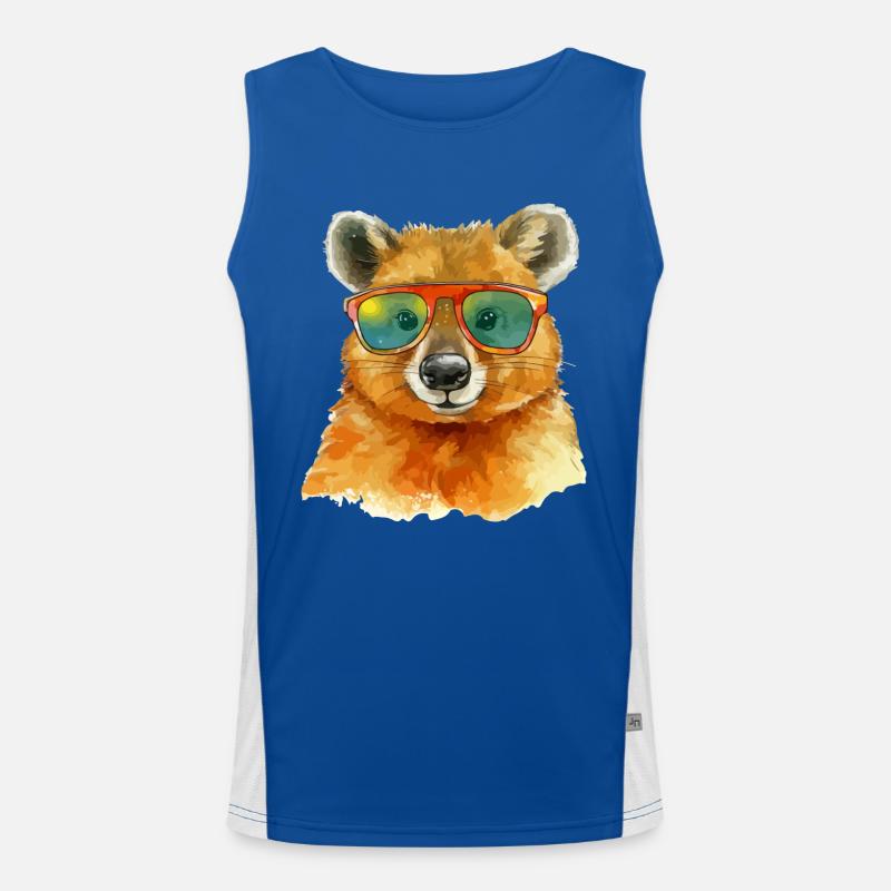 Lilou le quokka à lunettes Débardeur respirant contrasté Homme 