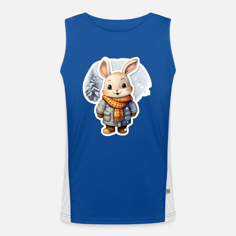 Winter Hase Funktionelles Kontrast-Tank Top für Männer 