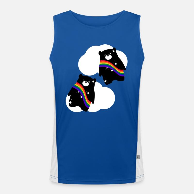 Rainbow Bear Men's Functional Contrast Tank Top 