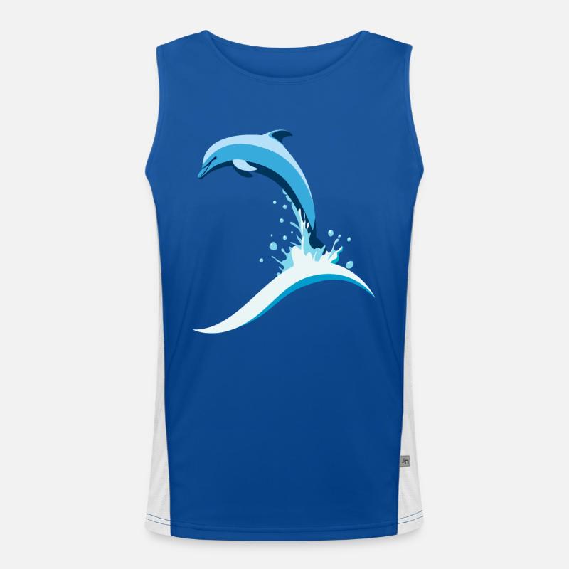 Springender Delfin Funktionelles Kontrast-Tank Top für Männer 