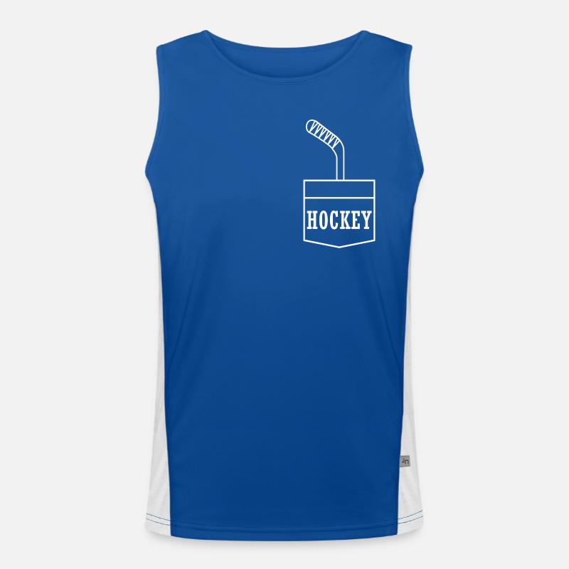 Pocket Tasche Hockey Eishockey Geschenk Funktionelles Kontrast-Tank Top für Männer 