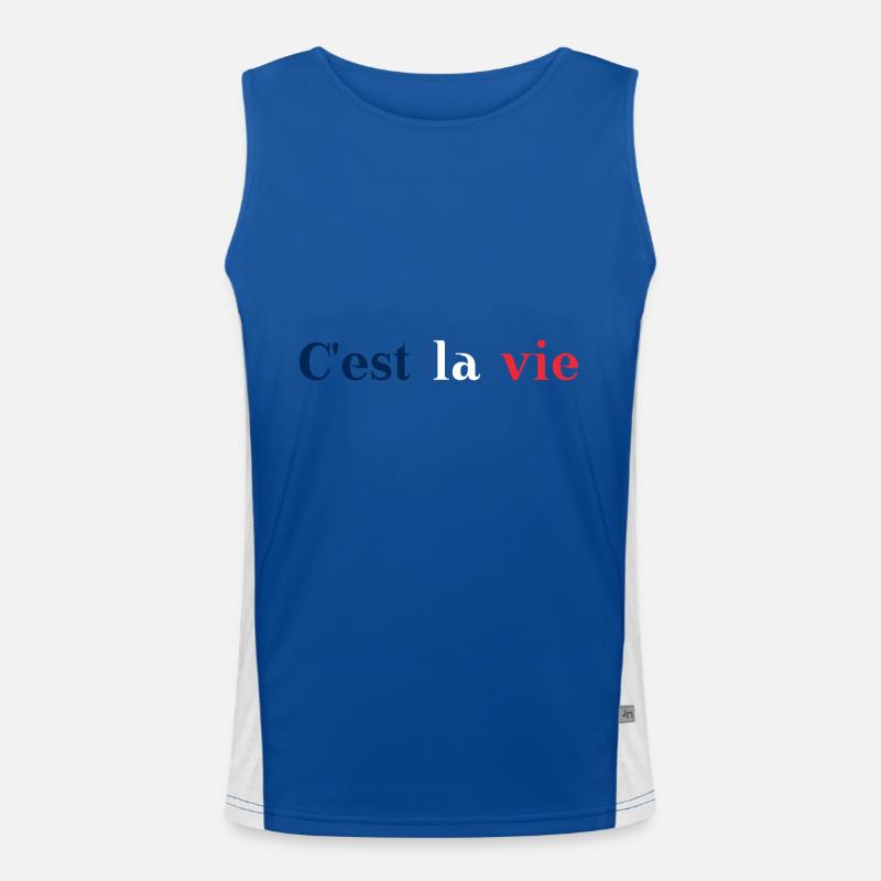 C'est la vie Frankreich minimalisch Geschenkidee Funktionelles Kontrast-Tank Top für Männer 