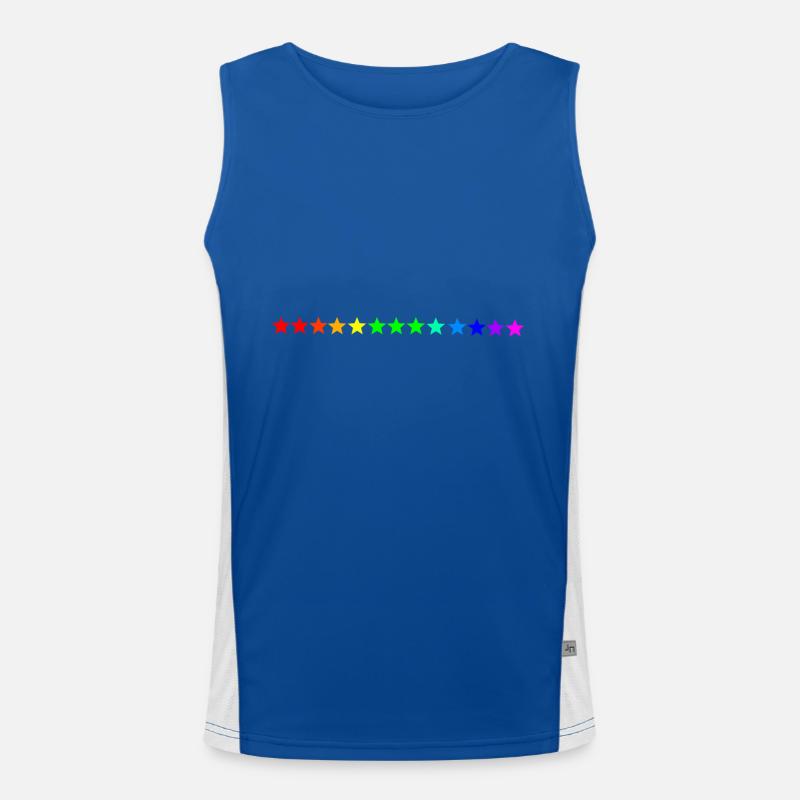 Sterne Regenbogen bunt Geschenkidee Funktionelles Kontrast-Tank Top für Männer 