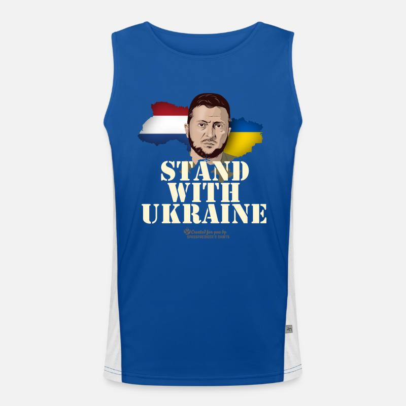 Ukraine Pays-Bas Devise Stand avec l’Ukraine Débardeur respirant contrasté Homme 