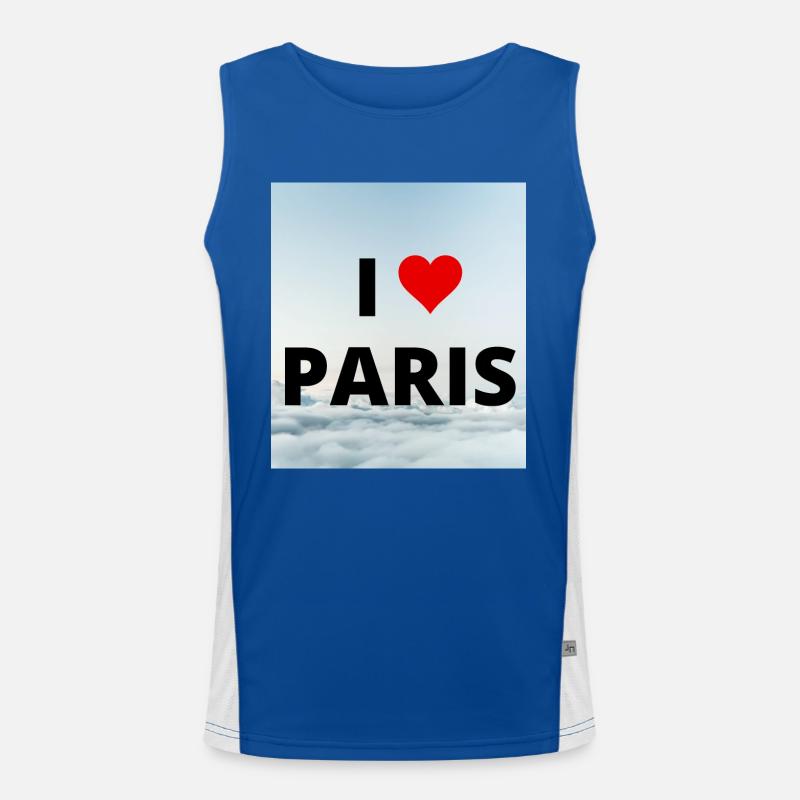 ICH LIEBE PARIS 2 Funktionelles Kontrast-Tank Top für Männer 