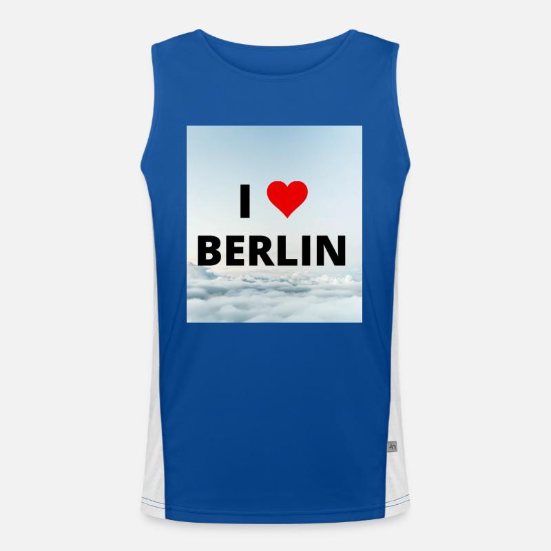 ICH LIEBE BERLIN Funktionelles Kontrast-Tank Top für Männer 
