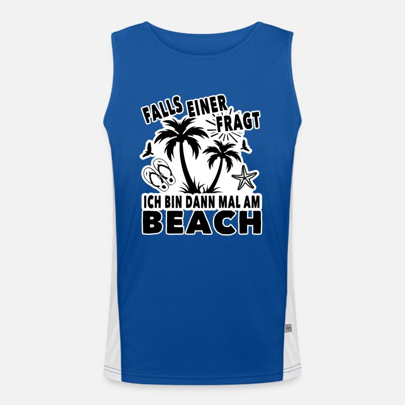 Ich bin dann mal am Beach Funktionelles Kontrast-Tank Top für Männer 