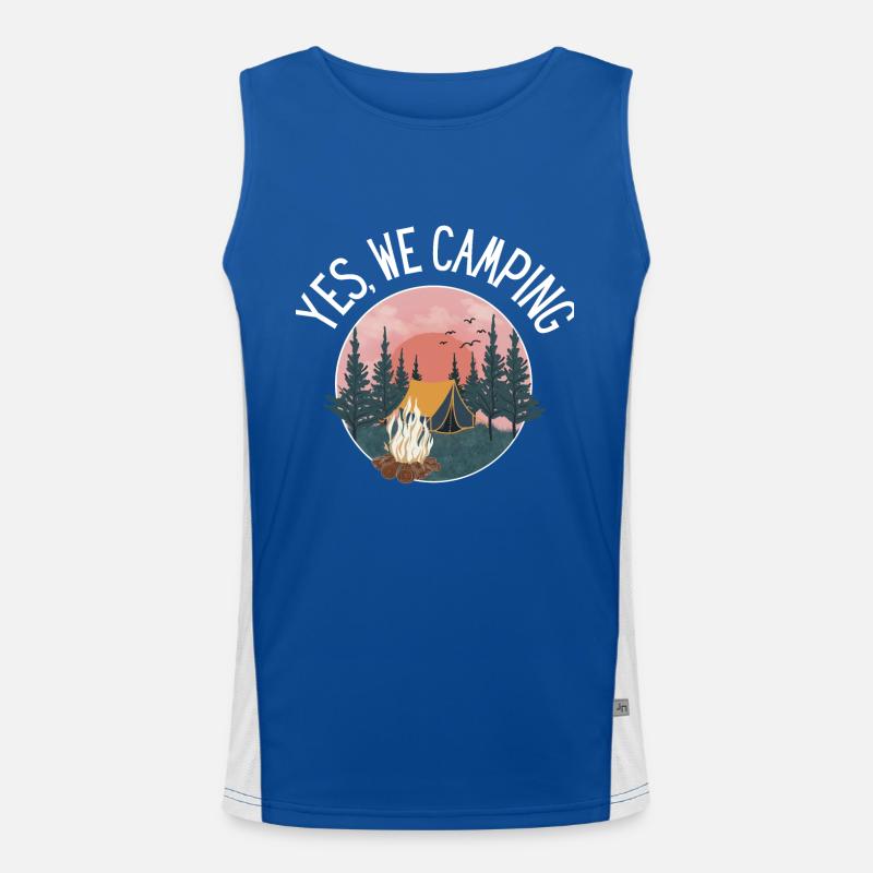 Yes we camping! Unique original style Men's Functional Contrast Tank Top 
