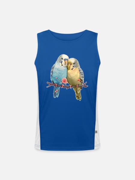 Budgies - Men's Functional Contrast Tank Top  - royal/white - Front