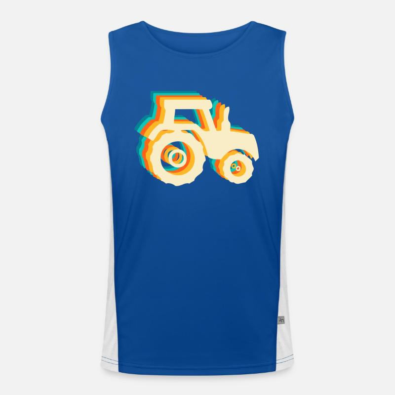 Retro-Traktor Funktionelles Kontrast-Tank Top für Männer 