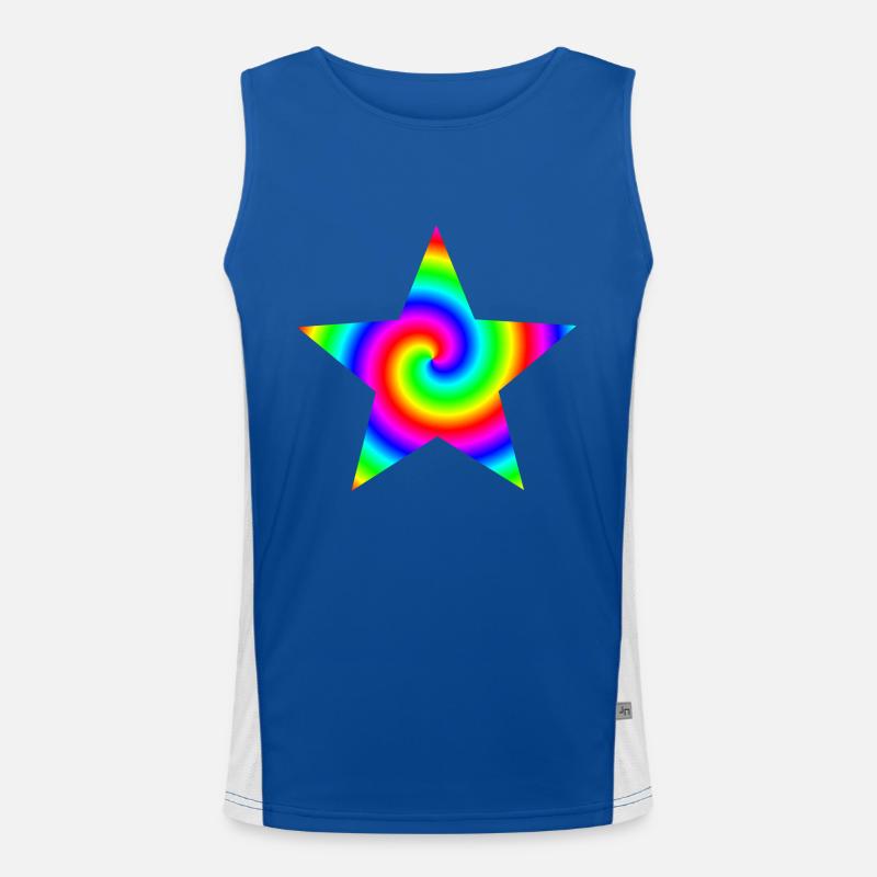 Rainbow Candy Star Men's Functional Contrast Tank Top 