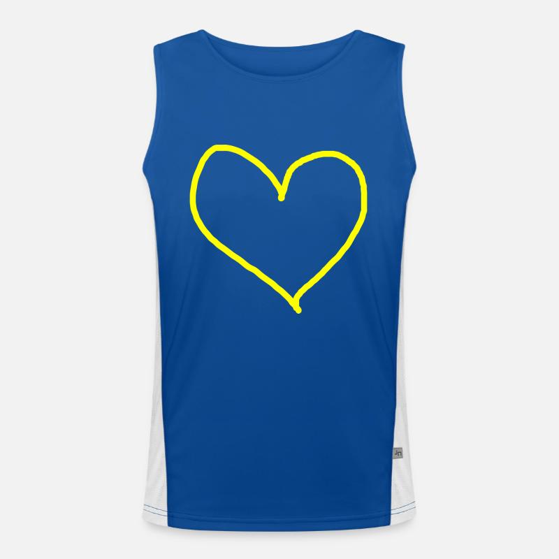 Idée cadeau coeur jaune jaune Débardeur respirant contrasté Homme 