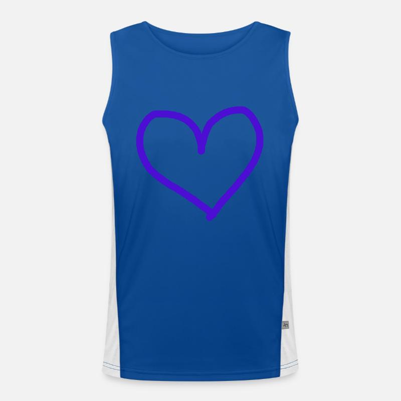 Coeur violet violet idée cadeau Débardeur respirant contrasté Homme 