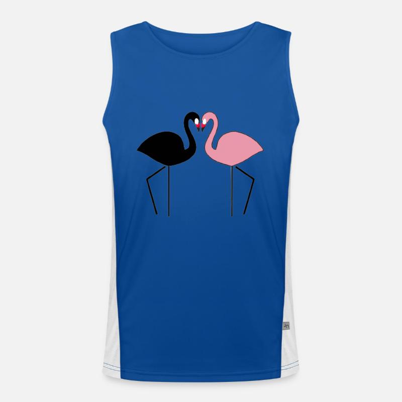 Flamingos verliebt Geschenkidee Valentinstag Liebe Funktionelles Kontrast-Tank Top für Männer 