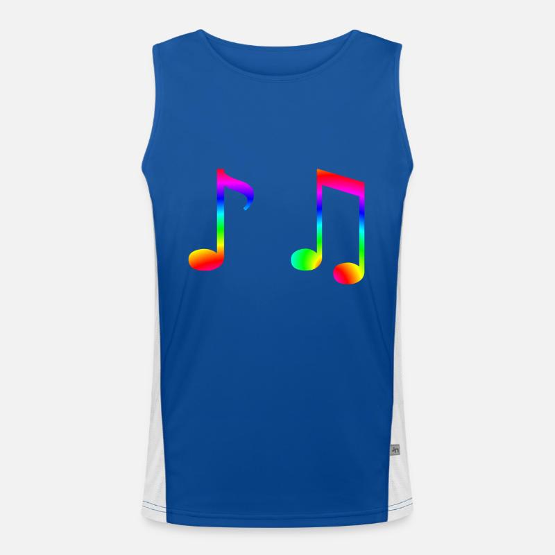 Musiknoten bunt Geschenkidee Note Regenbogen Musik Funktionelles Kontrast-Tank Top für Männer 