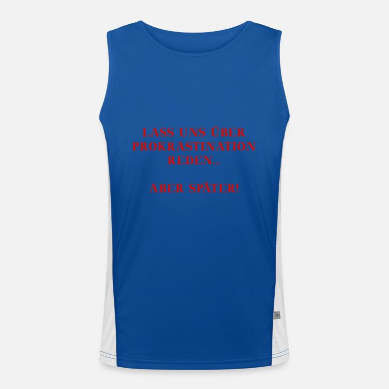 Prokrastination lustig Geschenkidee Humor Funktionelles Kontrast-Tank Top für Männer 