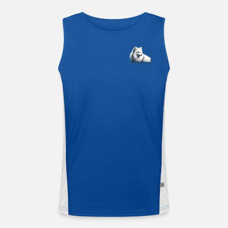 Fox in winter elegance - Men's Functional Contrast Tank Top  - royal/white