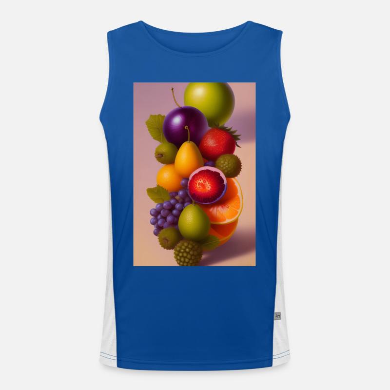Fruit - Men's Functional Contrast Tank Top  - royal/white