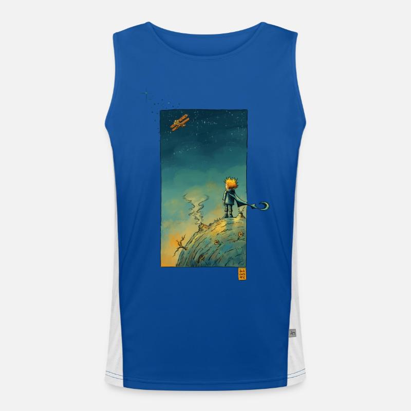 Der kleine Sternengucker Funktionelles Kontrast-Tank Top für Männer 