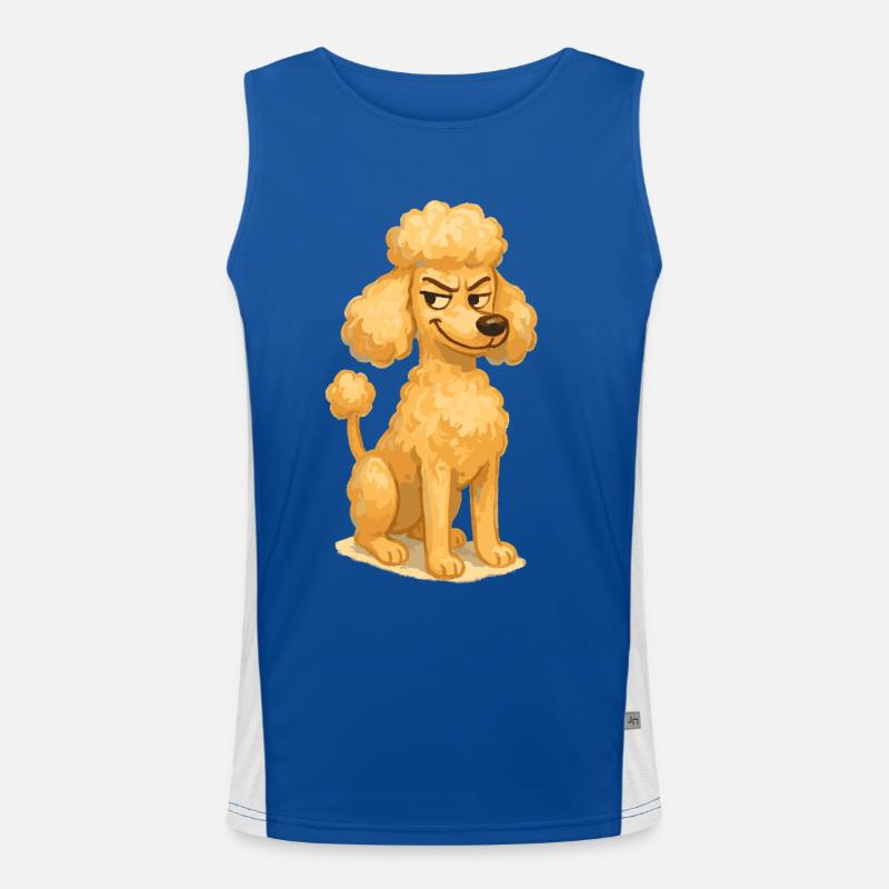 Style de peinture de dessin animé de caniche coquin Débardeur respirant contrasté Homme 