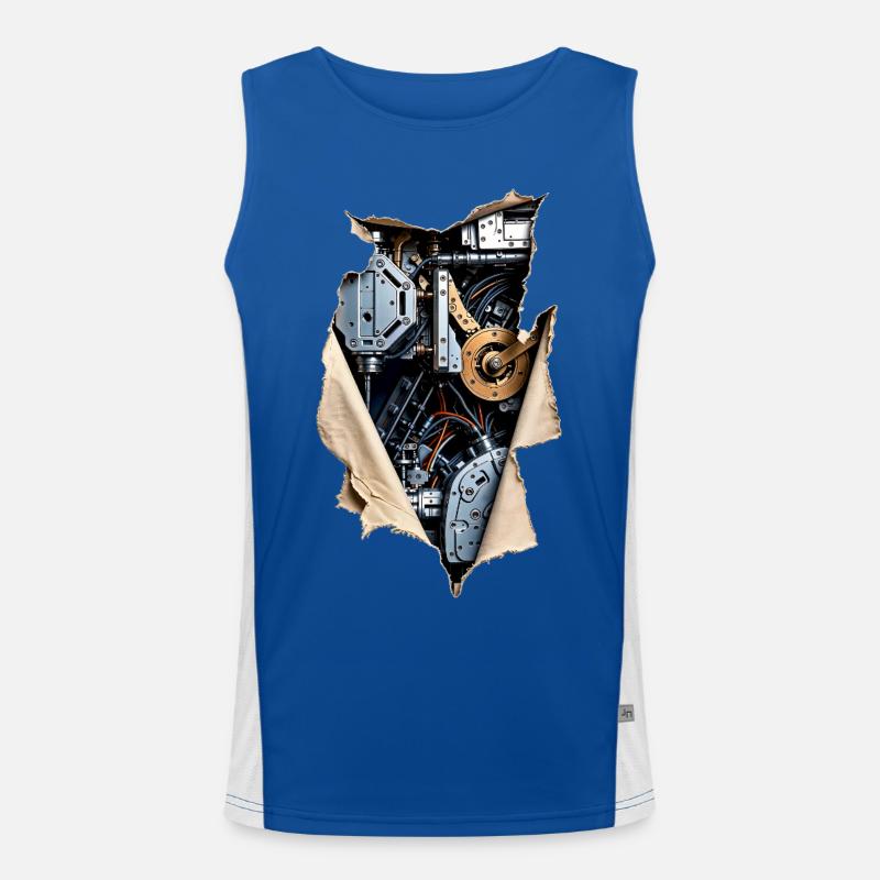 Synthetic Layer 04 Tissue Override - Men's Functional Contrast Tank Top  - royal/white