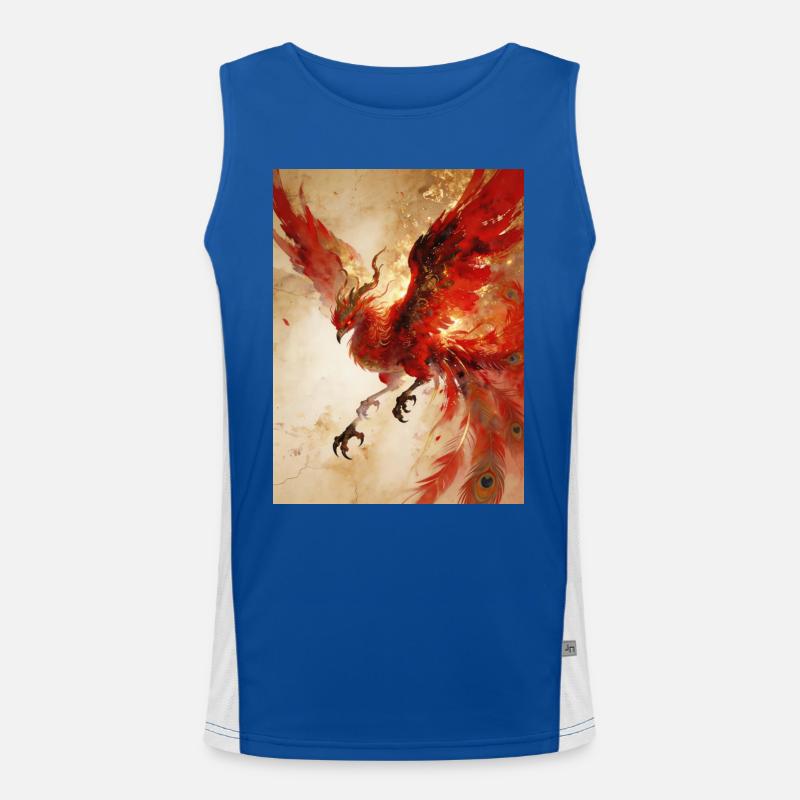 The Phoenix Rises: Celestial Radiance - Men's Functional Contrast Tank Top  - royal/white