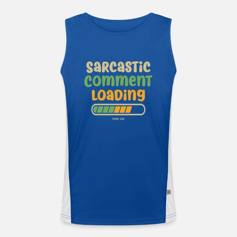 Sarcastic comment loading - please wait - Men's Functional Contrast Tank Top  - royal/white