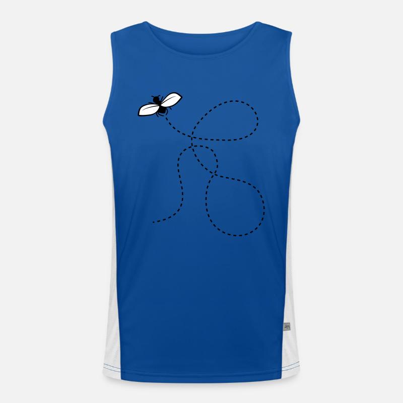 Dashed Line Fly - Men's Functional Contrast Tank Top  - royal/white