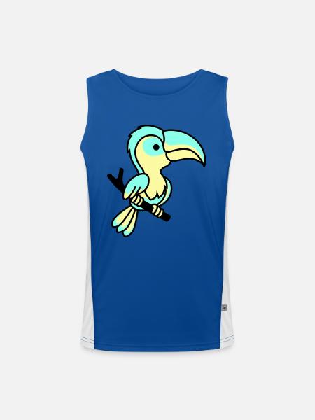 parrot - Men's Functional Contrast Tank Top - royal/white