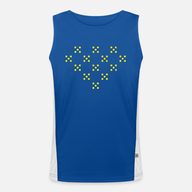 Pattern Decoration Ornament YELLOW Men's Functional Contrast Tank Top 