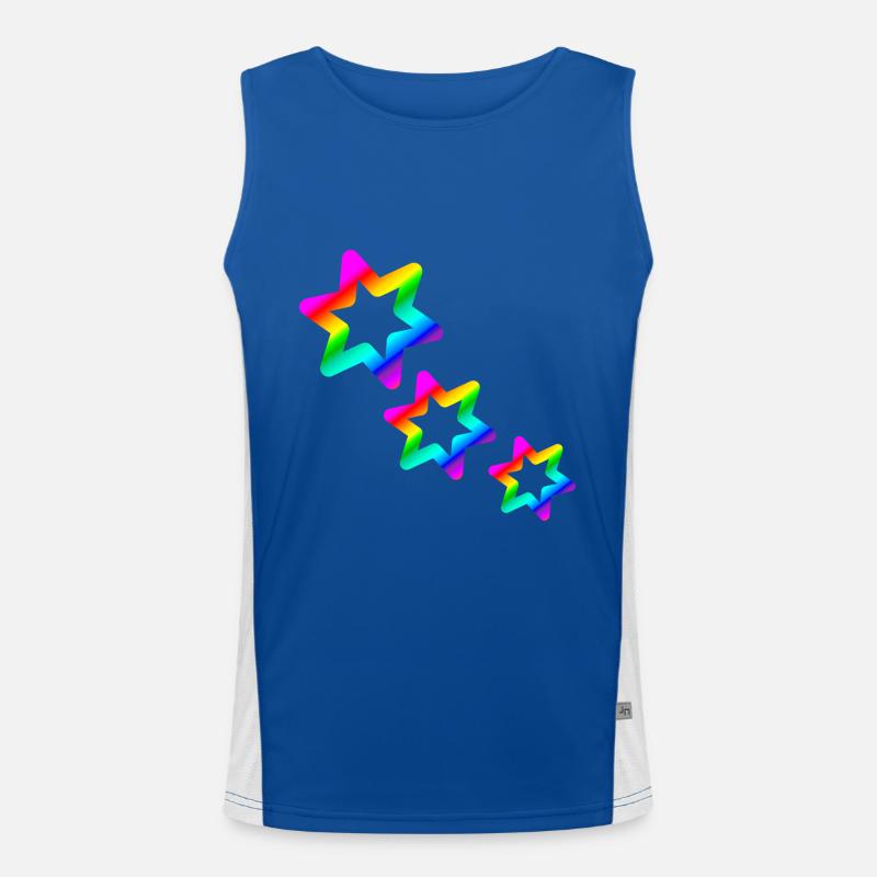 bunte Sterne Regenbogen Funktionelles Kontrast-Tank Top für Männer 