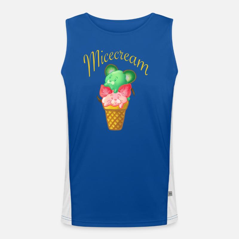 Eiscreme als Micecream mit Mäusen Funktionelles Kontrast-Tank Top für Männer 