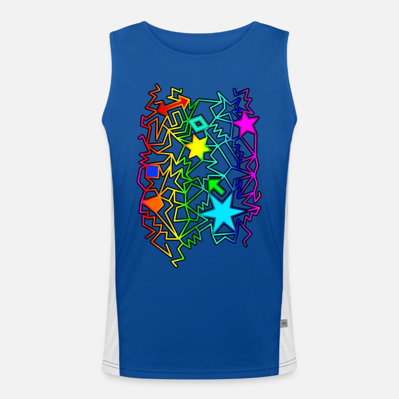 colorful graphic objects Men's Functional Contrast Tank Top 