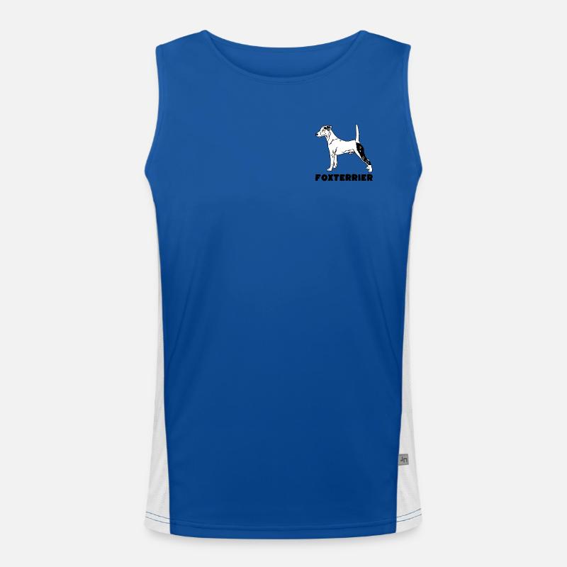Foxterrier stehend mit Text Funktionelles Kontrast-Tank Top für Männer 