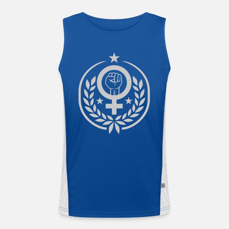 Våbenskjold Symbol Kvinders rettigheder Faust - Funktionel kontrast tanktop til herrer - kongeblå/hvid