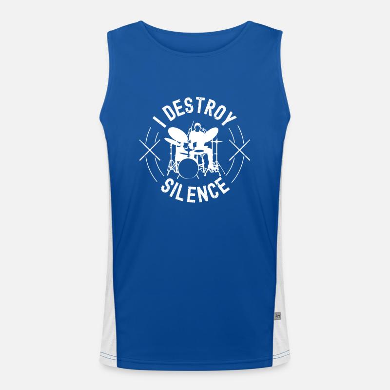 Drummer, drummer, funny phrase - Men's Functional Contrast Tank Top  - royal/white