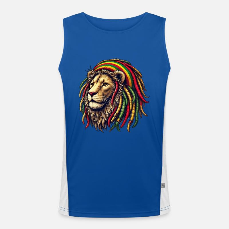 Rasta Lion Men's Functional Contrast Tank Top 