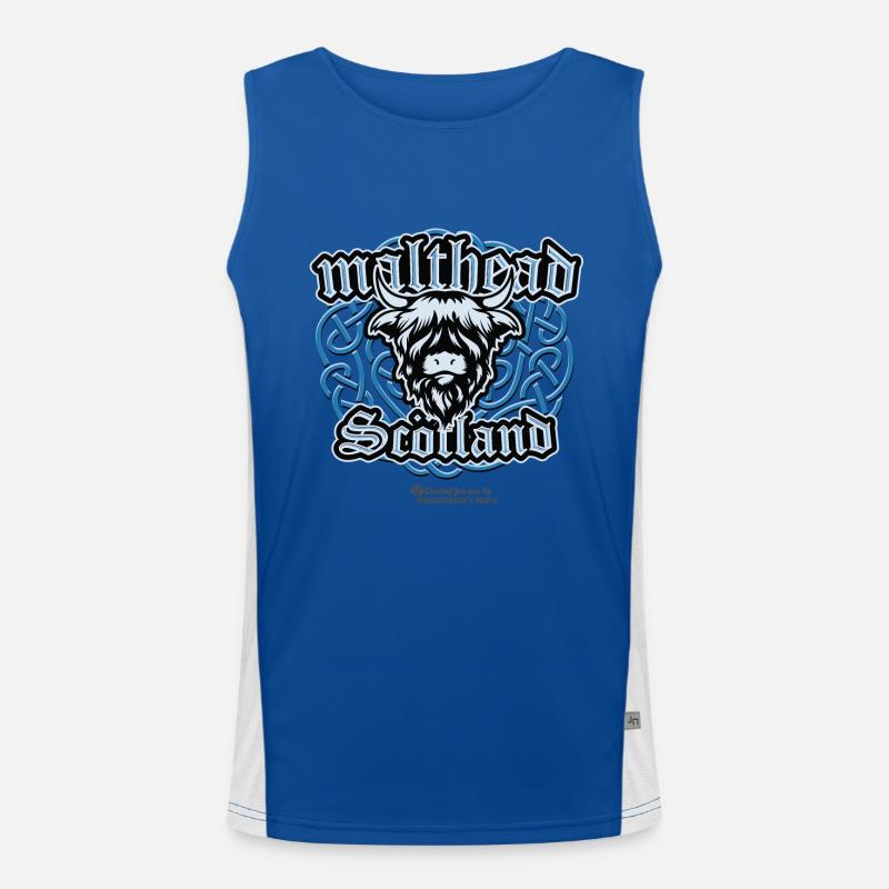 Malt Whiskey Malthead Celtic Braid Pattern Men's Functional Contrast Tank Top 