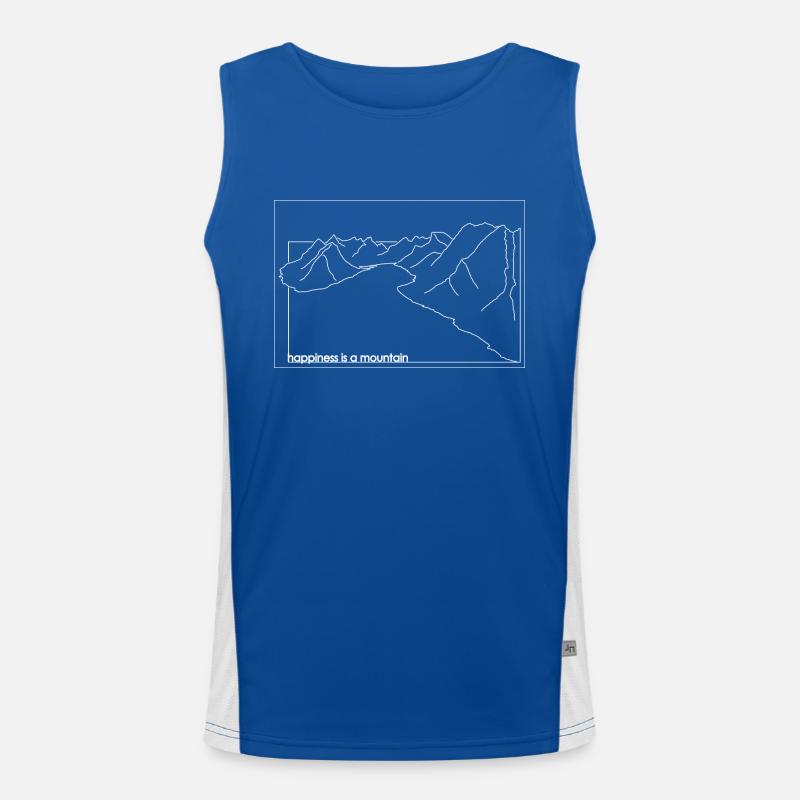 Glück ist ein Berg Funktionelles Kontrast-Tank Top für Männer 