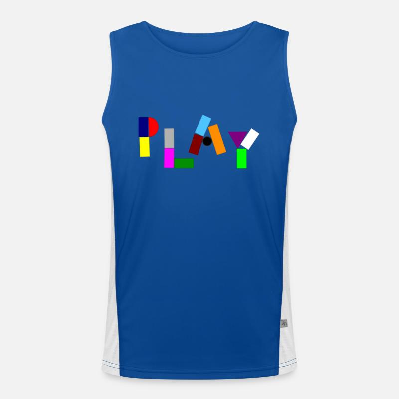 Playing with bricks and blocks - Men's Functional Contrast Tank Top  - royal/white