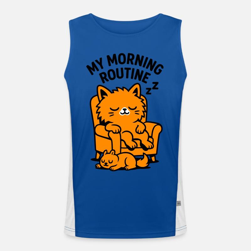 Routine matinale chat Débardeur respirant contrasté Homme 