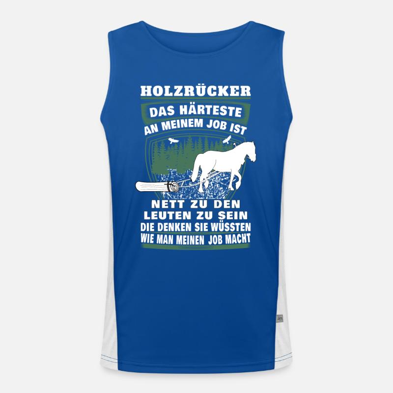 Holzrücker mit Pferd Funktionelles Kontrast-Tank Top für Männer 