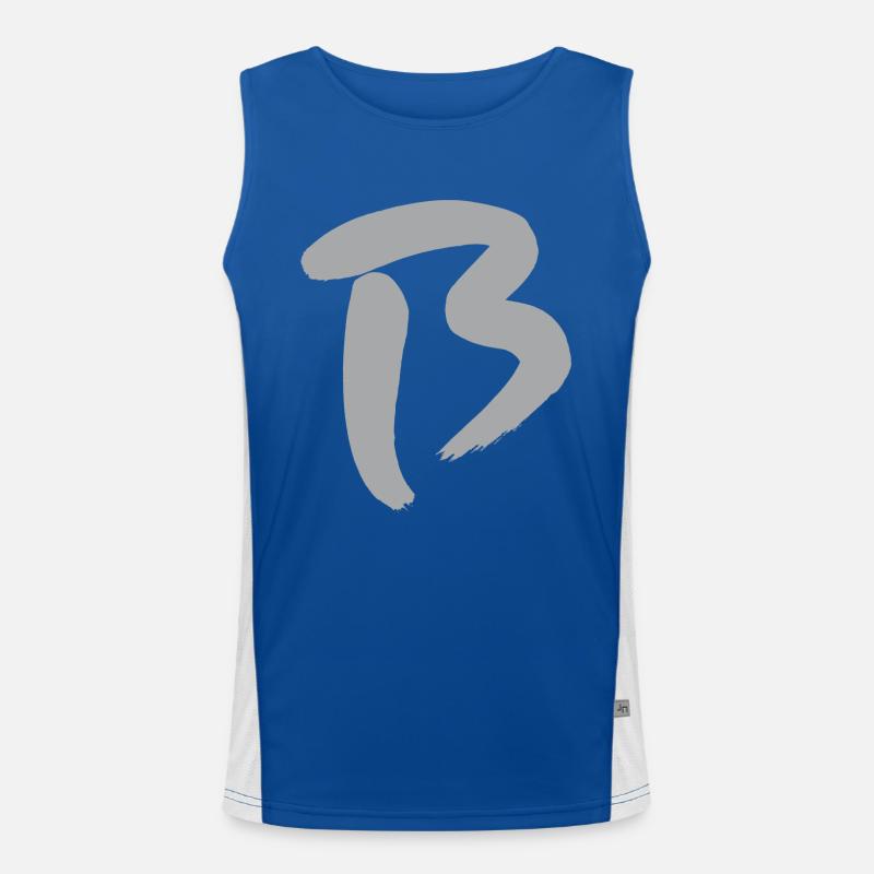 B - Initial letter Men's Functional Contrast Tank Top 