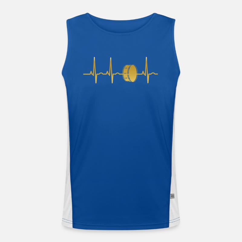 evolution ekg heartbeat trommel drum drums Funktionelles Kontrast-Tank Top für Männer 